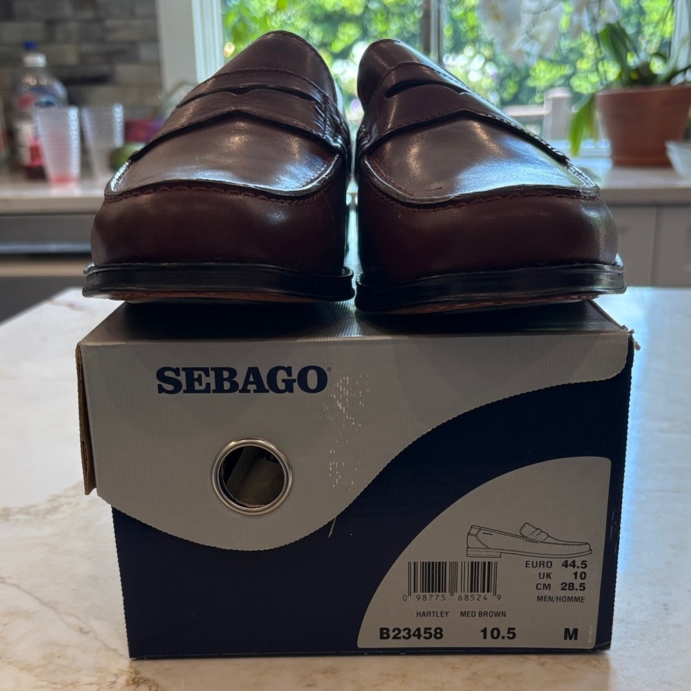 Sebago Men's Dark Brown Leather Loafers - Never worn New in Box